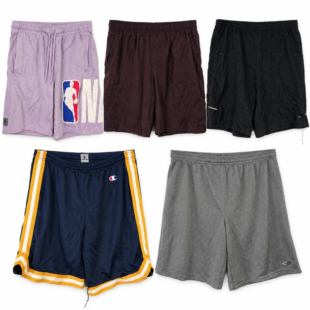 Lot of 5 Athletic Shorts Mens M Multicolor Champion NBA Fila Sport Basketball